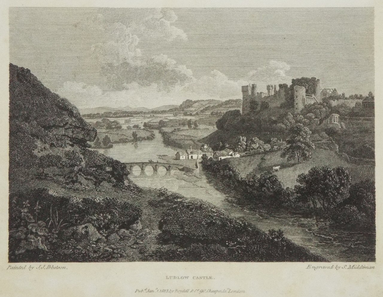 Print - Ludlow Castle. - Middiman